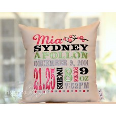 Cherry Blossom - Birth Announcement Pillow